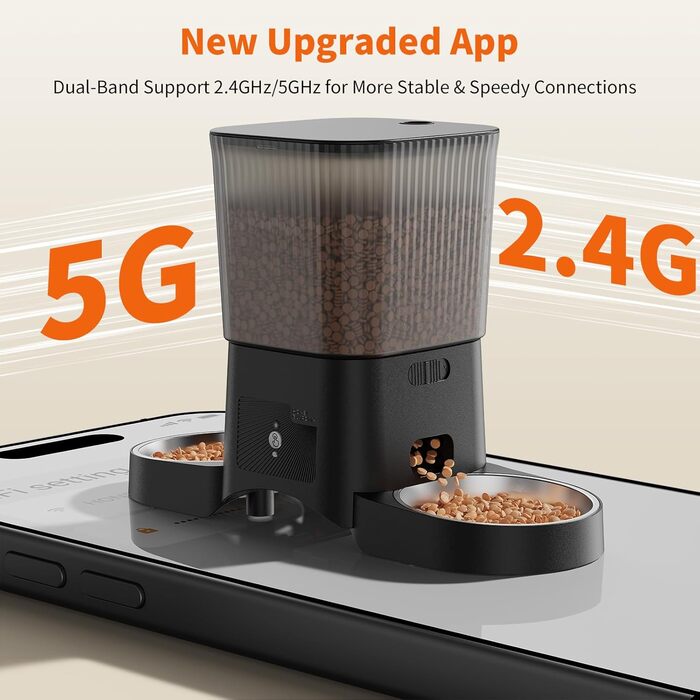 Автоматичний годівник для котів та собак HoneyGuardian з Wi-Fi, 2 миски, 3.5л, APP-керування