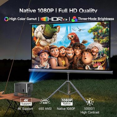 Magcubic Beamer 4K: Міні-проектор з WiFi 5, Bluetooth 5.1, 15W, 650 ANSI, Dolby Audio/HDR10+, автофокус, трапец. корекція, 180° обертання (сірий)