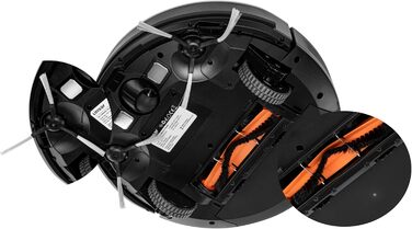 Робот-пилосос з функцією миття - 2в1. Робот-пилосос з додатком, акумулятором 120 хв, для килима, шерсті тварин та твердих підлог. З зарядну станцією та пультом дистанційного керування (Чорний)