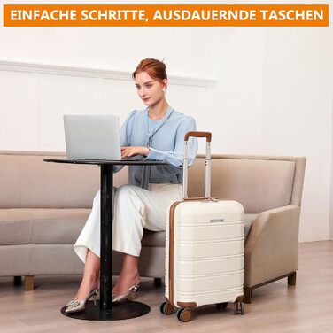 Набір валіз Joyway 5шт з жорстким корпусом, 4 колеса та TSA-замок. В комплекті: косметичка та сумка. Колір: білий/коричневий