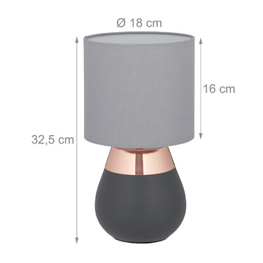 Relaxdays Table Lamp with Fabric Shade