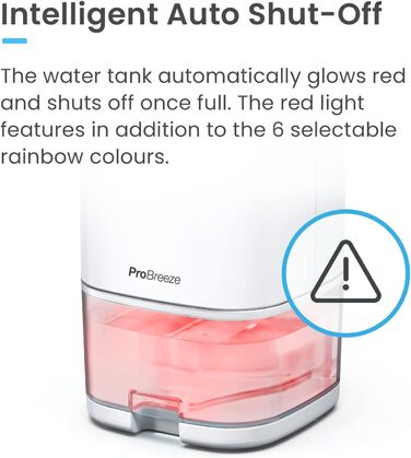 Електричний осушувач повітря Pro Breeze 1000 мл з таймером та нічним світлом - для ванної, спальні, шафи, підвалу - білий