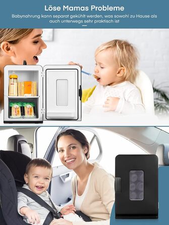 Northclan Mini Fridge 15L - Portable Cooler & Warmer for Home & Car - 220V AC/12V DC - Black