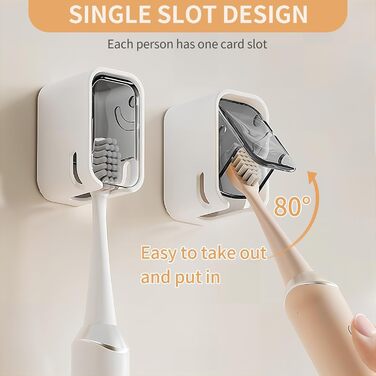 Настінний тримач для зубних щіток - 4 шт сірого кольору, для ванної кімнати