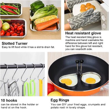 Набір аксесуарів для тепаньякі: 34 шт. з нержавіючої сталі, з кейсом, для газових грилів Blackstone та інших