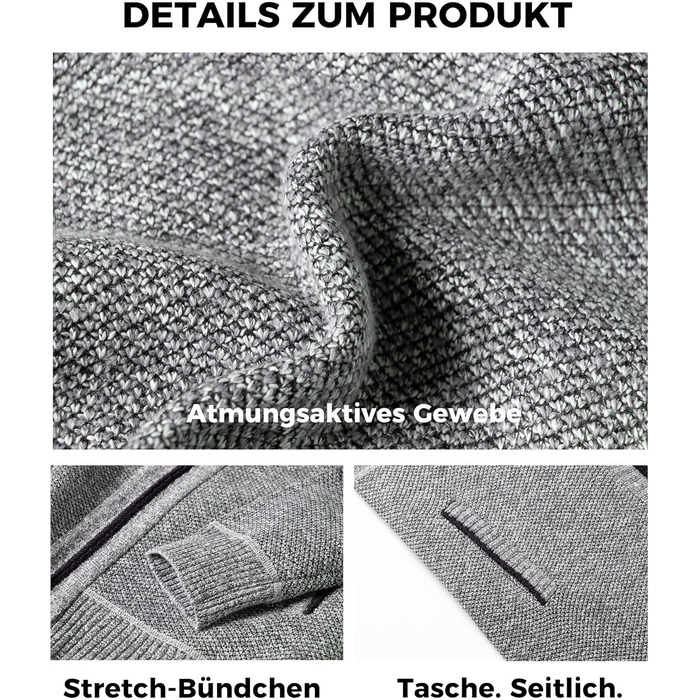 Чоловіча кардиган-кофта з флісу GLESTORE, сірий світлий, для стильного образу