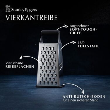 Шкребок Stanley Rogers з квадратним лезом та антиковзким дном – високоякісна нержавіюча сталь, м'який на дотик грифель, придатний для миття в посудомийній машині