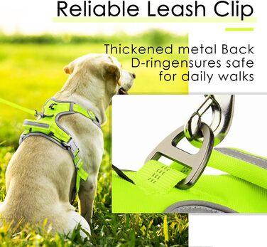 ThinkPet Шлейка для собак від тяги з ручкою - регульована, не тягне, світловідбиваюча, дихаюча, з підкладкою (S, зелений), 1 шт.