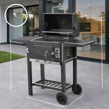Садовий вугільний гриль BBQ XXL з кришкою, зольником, регулюванням та термометром