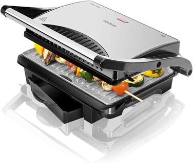 Cecotec Rock'n Grill 1000W Electric Grill with RockStone Non-Stick Coating - Stainless Steel
