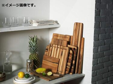 Дошка для нарізання Teakhaus Essential з тикового дерева, велика, 40x28x1,4 см, FSC сертифікат, мінімалістичний дизайн, кухонна дерев'яна дошка для чистого нарізання