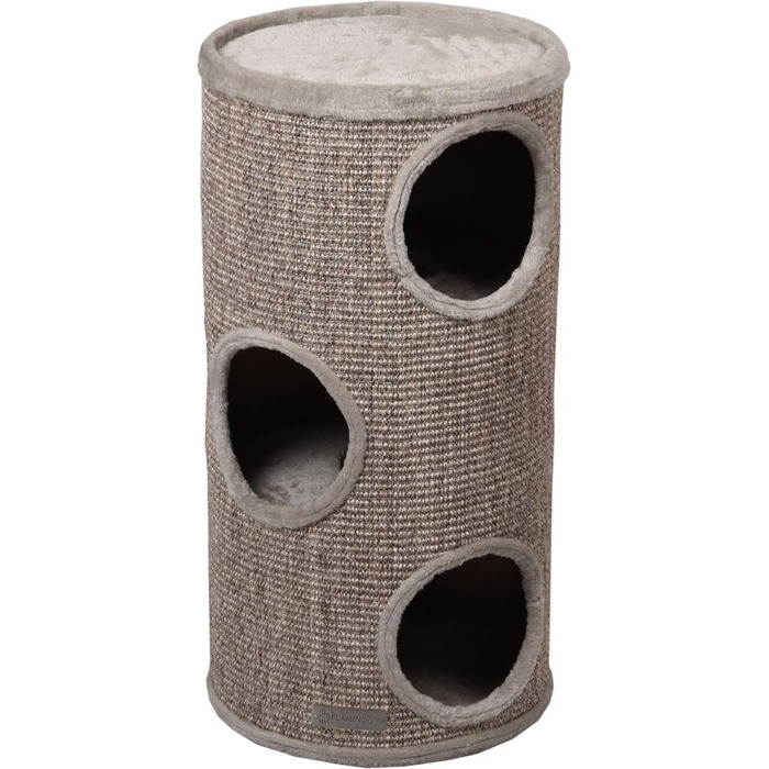 Дряпка для котів Flamingo Greta M – 70 см – діаметр 36 см – сизаль та плюш – 3 яруси