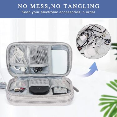 Органайзер для кабелів Simpolor: сірий кейс для зберігання кабелів, USB-накопичувачів, power bank та аксесуарів