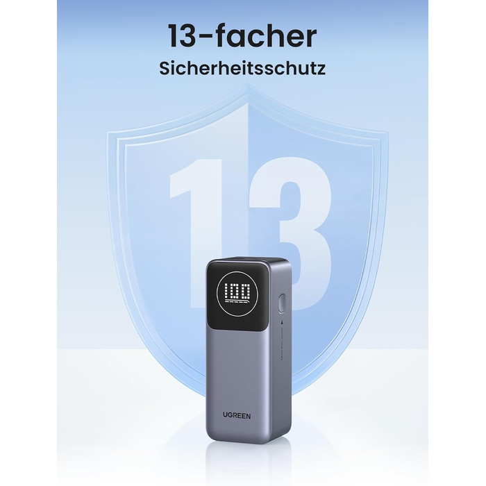 Power Bank UGREEN Nexode 12000mAh 100W з 2 портами, цифровим дисплеєм, USB-C PD 3.0, сумісний з iPhone, Galaxy, iPad та іншими пристроями