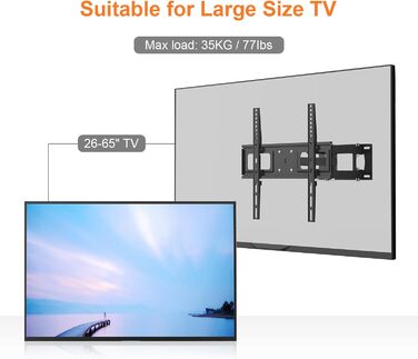 Настінний кріплення для телевізора GRIFEMA: поворотний, нахильний, висувний, універсальний (26-65 дюймів, до 60 кг, VESA 600x400)