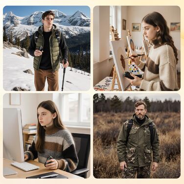 Електричний підігрівач для рук 2 шт. з регулюванням температури (45°C, 50°C, 55°C), 5000mAh, магнітний, компактний, чорний