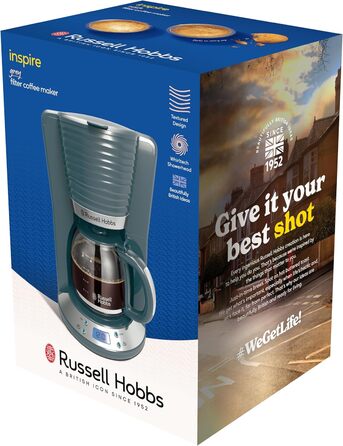 Електричний чайник Russell Hobbs Inspire 1.7л, 2400W з високоякісною глянцевою поверхнею, функцією швидкого кип'ятіння, знімним фільтром від накипу та індикатором рівня води