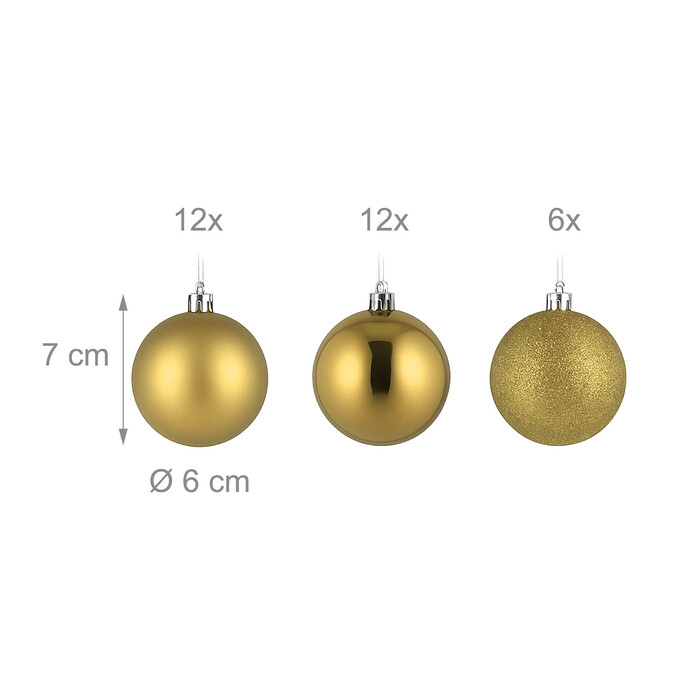 Relaxdays Set of 30 Christmas Baubles