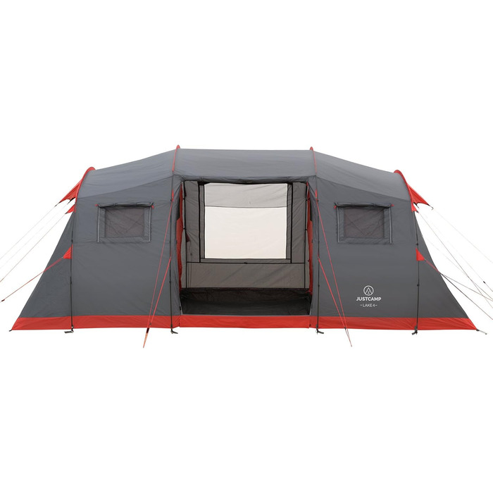 Намет кемпінговий JUSTCAMP Lake 4 для 4 осіб, сімейний, великий, водонепроникний, з високою стелею та двома спальнями, для фестивалів та сімейного відпочинку