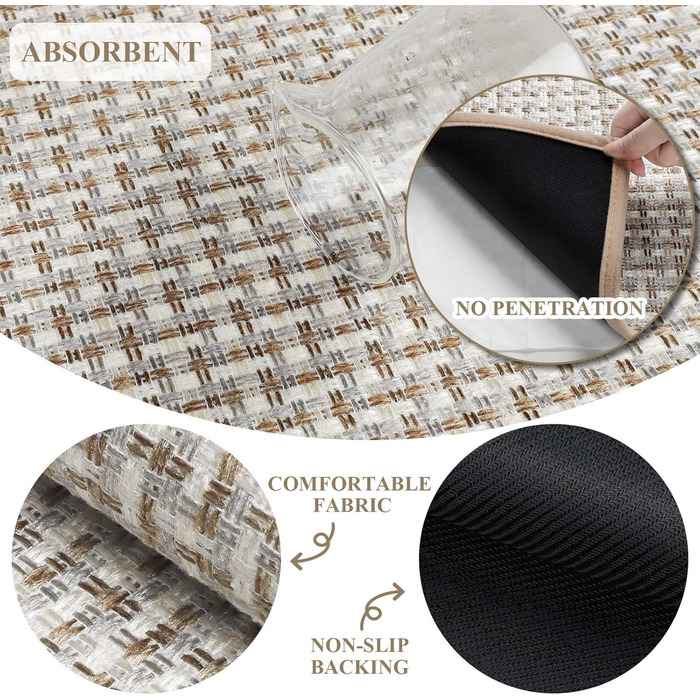 Килимок для дому, антиковзаюча підлога, килимок для входу, 60x90 см, золотий