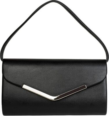 Клатч жіночий styleBREAKER темно-синій, вечірня сумочка-конверт з металевою оздобою та знімним ланцюжком 26x5.5x14.5 см