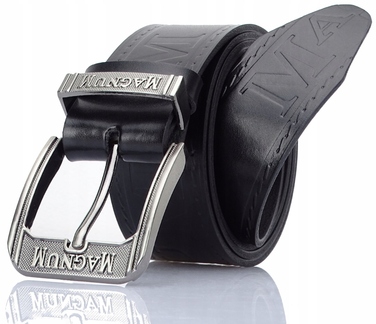 Чоловічий шкіряний ремінь Arius Magnum, чорний, 3,9 см, класична пряжка