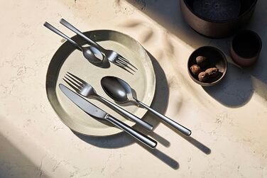 WMF Philadelphia Cutlery Set, 6 Persons, 30 Pieces, Monobloc Knives, Polished Cromargan Stainless Steel, Shiny, Dishwasher Safe, Single