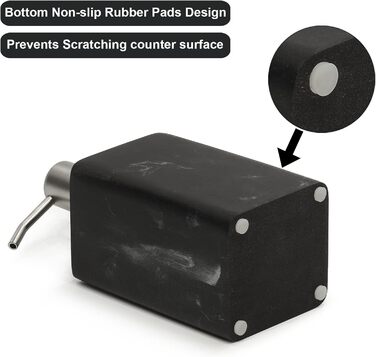 Набір дозатора для мила в ванну кімнату, чорний та білий, стиль мармуру, з нержавіючою срібною помпою, декоративний дозатор для рідкого мила та лосьйону, багаторазовий, квадратний, для кухні, 450 мл