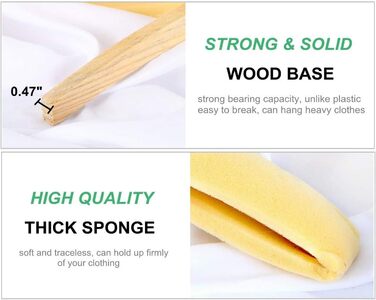 Amber Home 10-Piece 43cm White Satin Clothes Hangers, Soft Silk Hangers for T-Shirt, Shirt, Coat, Dress, Tank Top, Wedding Dress, Sweater with Swivel Hook