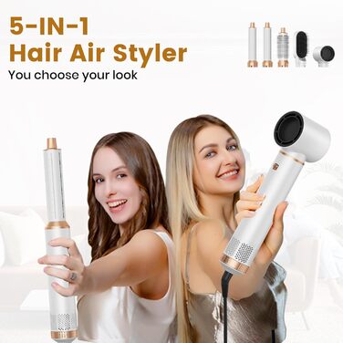 Набір для укладки волосся 6 в 1: фен-щітка, плойка, випрямляч, термощітка, фен, локони. 110000 об/хв.