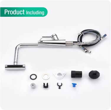 Кран кухонний водопровідний CREA Wasserfall висувний з дозатором мила, нержавіюча сталь, 360° обертання, 4 режими, хром