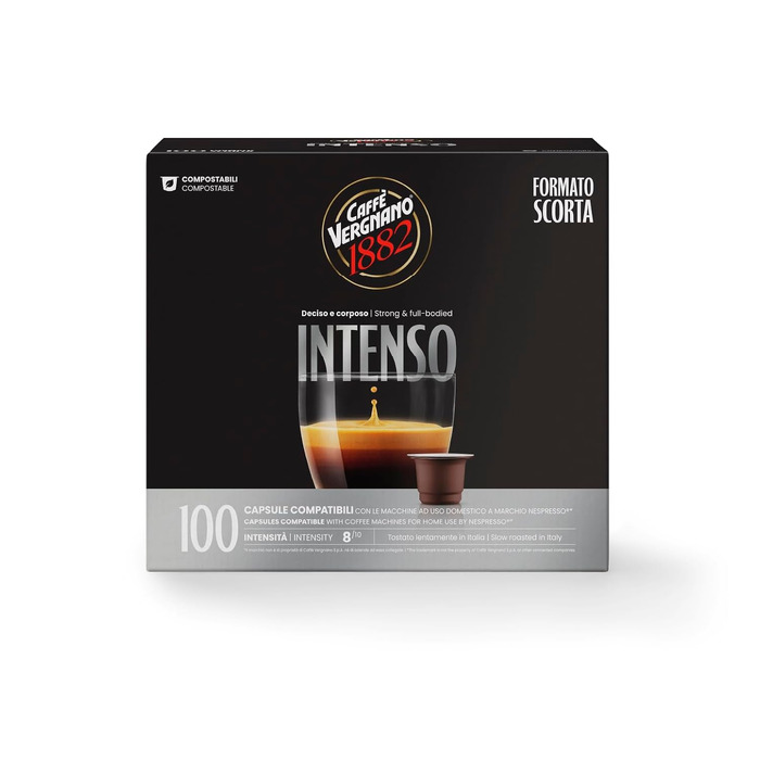 Капсули для кавомашини Nespresso Caffè Vergnano 1882 Intenso, 100 шт