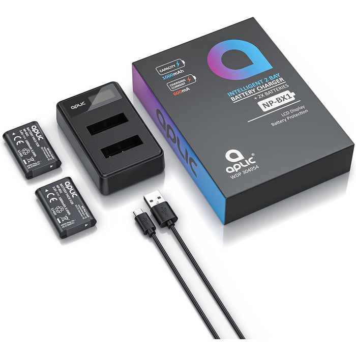 Зарядний пристрій для акумуляторів CSL - 4 слоти AA/AAA NiMH з LCD-дисплеєм, чорний (Тип 2)