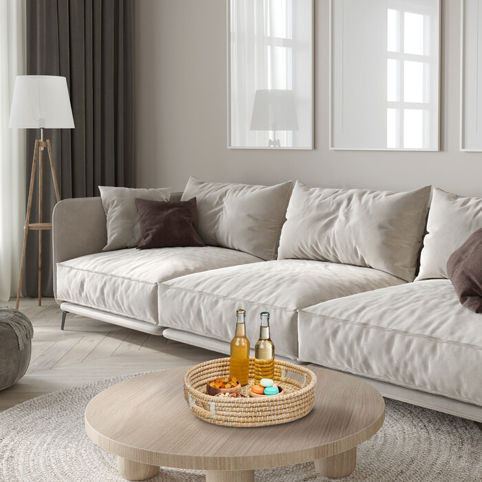 Relaxdays Set of 3 Round Serving Trays