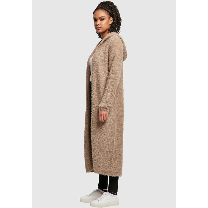 Кардиган жіночий з капюшоном та пір'ям Urban Classiс, чорний (XS, Softtaupe)