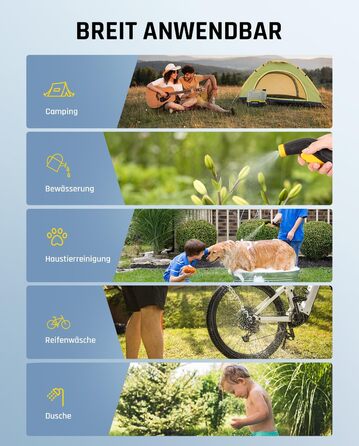 Fanttik NB8 Nano Portable Cordless Electric Pressure Washer with 8-Liter Tank, Retractable Spray Nozzle, 2600 mAh, Washer for Patio, Camping Shower, and Pet Cleaning