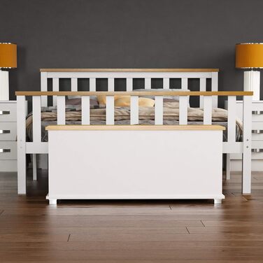 Скриня-оттоманка Vida Designs Arlington, біла, дерев'яна, з кришкою, для зберігання іграшок, білизни, пледів, лавка-сидіння, пуф