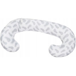 Наволочка на подушку для вагітних Babymam, біло-сіра