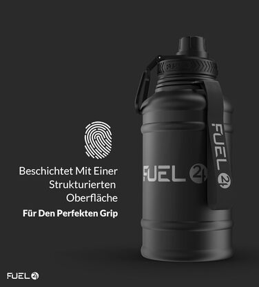 Extra Stark Stainless Steel Metal Water Bottle 1.3L & 2.2L - Leak-Proof & BPA-Free Stainless Steel Water Bottle - Robust Water Bottle Gym, Sports Stainless Steel Water Jug Bottle For Adults (1300 ml, Black)