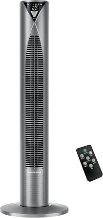 CoolHome CF2206 Турбовентилятор з пультом керування - тихий підлоговий вентилятор з таймером, 96 см, срібний