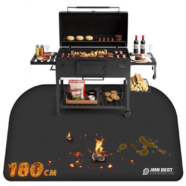 Килимок для грилю 180x100 см, силіконовий, термостійкий, вологостійкий. Захист для BBQ, каміну, газону та кемпінгу