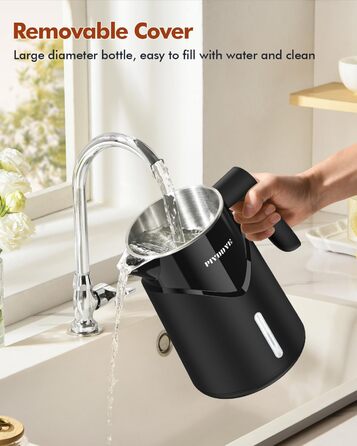 Електричний чайник з нержавіючої сталі 2200W з швидким нагріванням, автоматичним вимкненням, захистом від сухого кипіння, 1.7L, без BPA, без контакту з пластиком, тихий, чорний