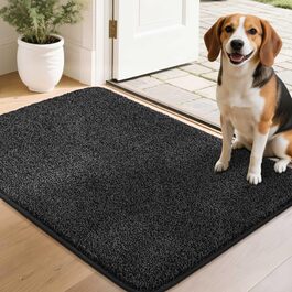 Килимок для входу COSY HOMEER 50x80 см, чорний - м'який, вологопоглинаючий, антиковзкий, для кухні, коридору, приміщення