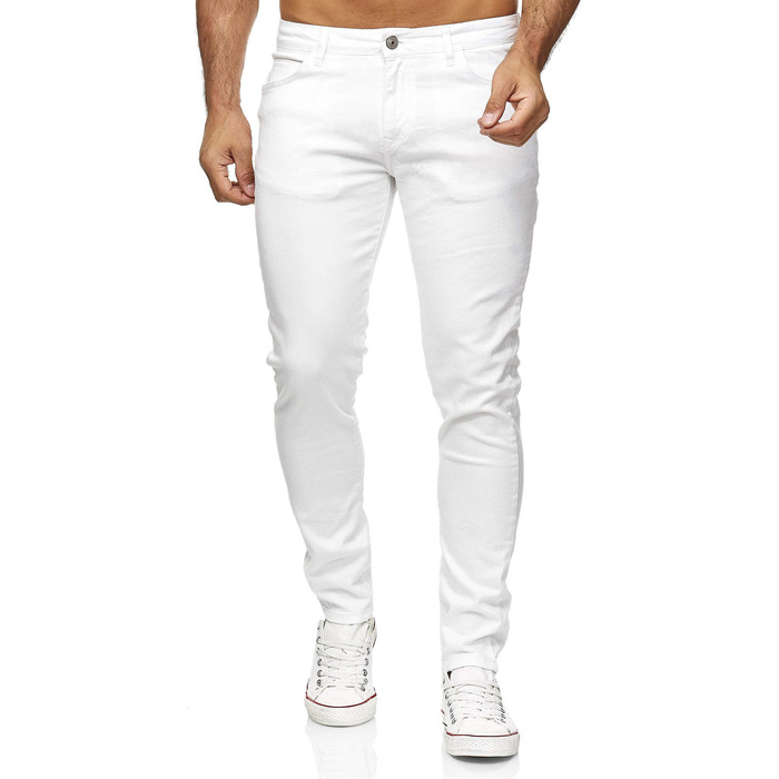 Джинси чоловічі Slim Fit, еластичний денім, 5 кишень, білі, 32W/34L, повсякденні та офісні