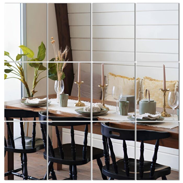 16 настінних дзеркал для плитки - Легка установка, без рамки, розміром 35,6 x 28 см, для спальні, вітальні, ванної кімнати та домашнього спортзалу