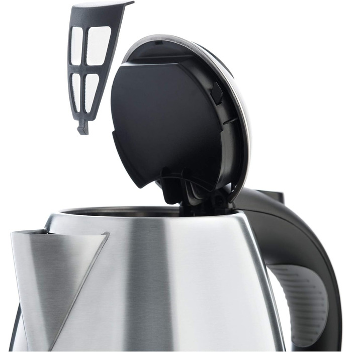 WMF Stelio Stainless Steel Kettle, 1.7L, Electric Kettle with Scale Filter, 2400W, Illuminated Water Level Indicator, Matte Stainless Steel