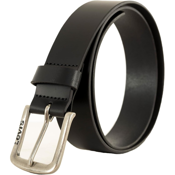 Чоловічий шкіряний ремінь Levi's Seine Regular Black, розмір 85