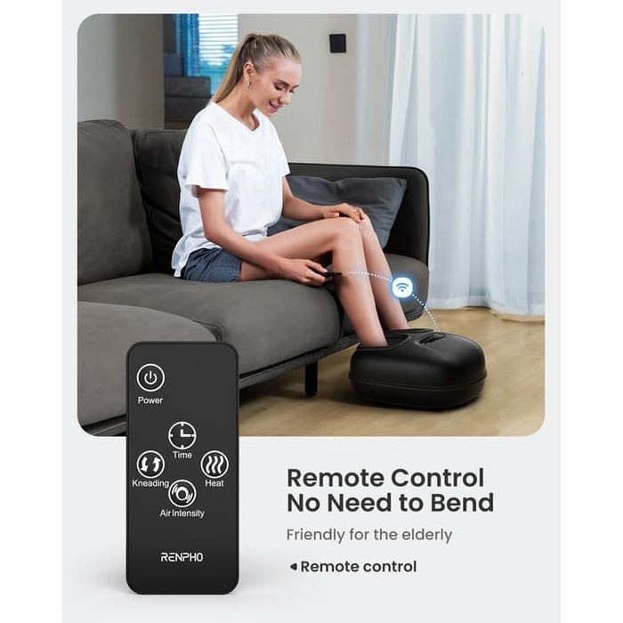 Масажер для ніг RENPHO з підігрівом FM057R: Shiatsu, компресія, для Plantarfasciitis