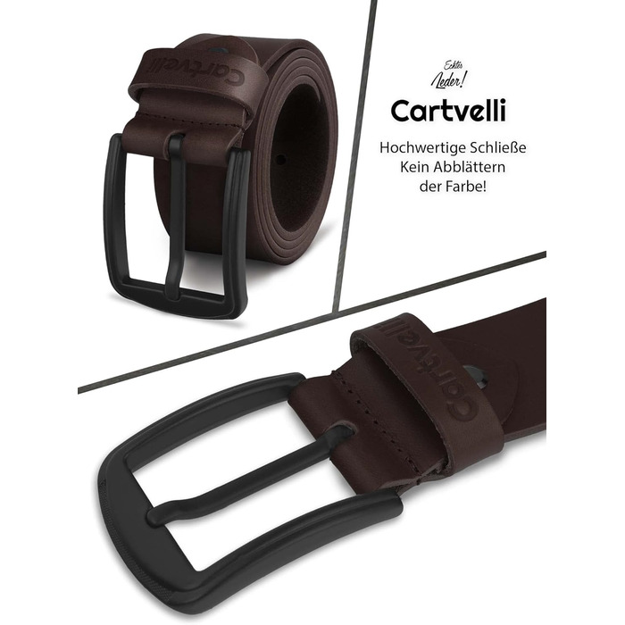 Чоловічий шкіряний ремінь 900001874 - 40 мм, Made in Germany, у подарунковій коробці, матова пряжка (темно-коричневий, розмір пояса 110)