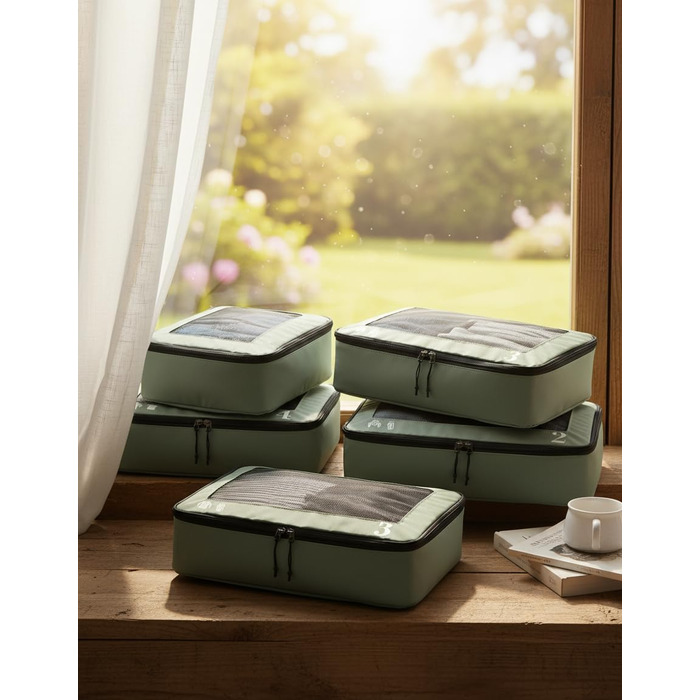 Органайзери для подорожей ECOHUB: набір 7 шт., з переробленого PET, екологічні, для кофру, багажу, взуття